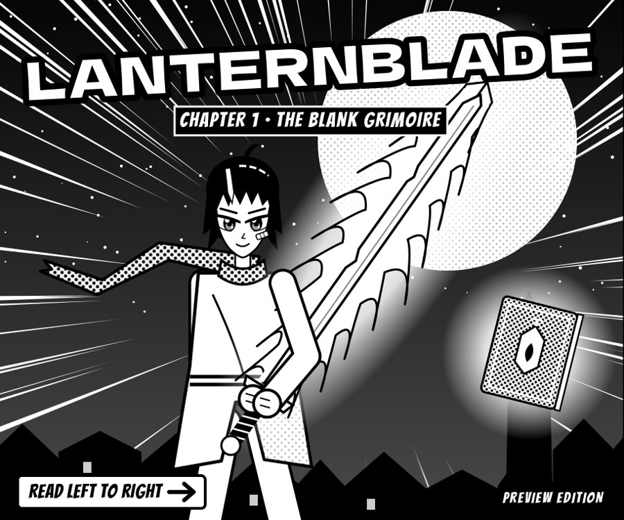 Mira from LANTERNBLADE, holding her lantern sword